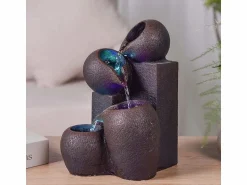 Zen Arôme Estatua * Fuente de resina Zen con LED Luba Marru00f3n
