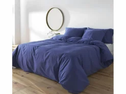 BOHEME Funda Nórdica * Funda nórdica lisa cama 120 cm - 200x200 cm, algodón 200 hilos. Cierre con botones. Azul