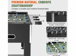 Futbolín * Futbolín Mesa de Juego de Futbolín SucceBuy Mesa de Futbolín de 139.7 cm, Juego de Fútbol Estándar para Uso Doméstico Negro