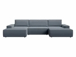 Gran sofá cama rinconera panorámico en tela texturizada AMELIA < Vente-unique Best