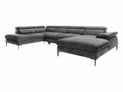 Gran Sofá rinconera panorámico convertible terciopelo SEPINA Pascal Morabito < Vente-unique Outlet