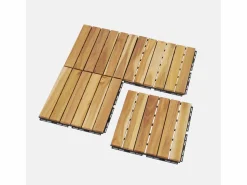 Juego de baldosas de madera para terraza de 30 x 30 cm, diseño lineal < Sweeek Online