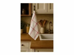 Juego de 6 Paños de Cocina 100% Algodón 50x70 cm a Cuadros con Asa Práctica < Best