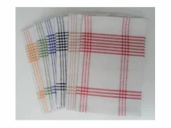 Juego de 6 Paños de Cocina 100% Algodón 50x70 cm a Cuadros con Asa Práctica < Best