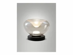 Lámpara De Mesa * Lámpara de mesa Brena - Fabas Luce color coñac - Control táctil LED regulable de 11 W - Vidrio borosilicato cóncavo color coñac Marru00f3n