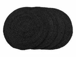 4 manteles individuales de yute trenzada oscuro Ø38 cm < House Nordic