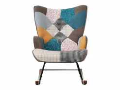 Mecedora con reposapiés - con estampado de patchwork de colores - < ModernLuxe Best