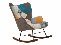 Mecedora con reposapiés - 69,5 x 50 x 88,5 cm - Esponja + fibras de polipropileno - < Merax Outlet