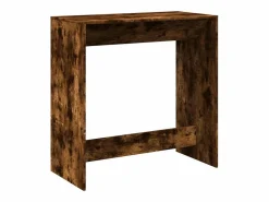 Clicnbuy Mesa Alta * Mesa alta de bar madera ingeniería roble ahumado 102x50x103,5cm Marru00f3n