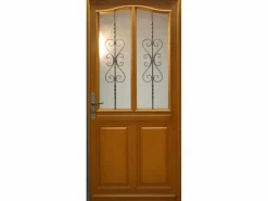 GD Menuiseries Puerta De Entrada * Mesa auxiliar derecha Exo Wooden Entrance Door 'Sandy' 215X90 sin manilla Marru00f3n
