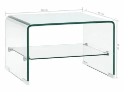 Mesa de centro de vidrio templado 50x45x33 cm < vidaxl Hot