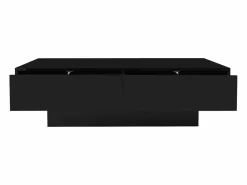 Mesa de centro moderna lacada de alto brillo con iluminación LED y 2 cajones - < Hauss Spole