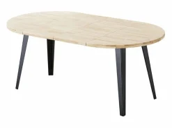 ADEC Mesa Extensible|Mesa De Comedor | Mesa de comedor BergE redonda extensible nordish/negro Ø100x76 cm