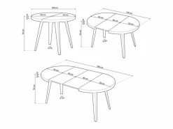 ADEC Mesa De Comedor * Mesa de comedor Berg extensible forma redonda roble honey/ 76x100-140-180x100 cm Negro