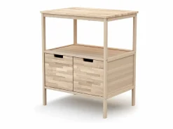 AT4 Mueble De Bebé * Mueble cambiador bebé 2 puertas NATUR madera - Haya Cruda - 68 x 66 x 90,5 cm Color natural claro