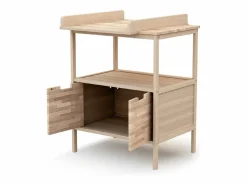 AT4 Mueble De Bebé * Mueble cambiador bebé 2 puertas NATUR madera - Haya Cruda - 68 x 66 x 90,5 cm Color natural claro