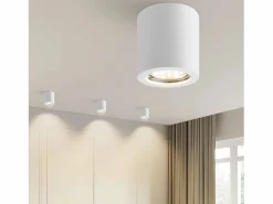 Foco de techo redondo Gu10 de 40 W, montaje en superficie, moderno, de yeso < NETTLIFE New