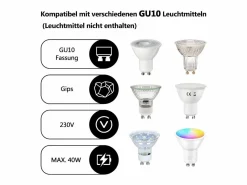 Foco de techo redondo Gu10 de 40 W, montaje en superficie, moderno, de yeso < NETTLIFE New