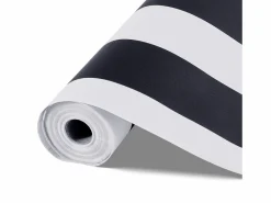 Papel Pintado|Papel Pintado * Papel Pintado Adhesivo de Pared SucceBuy, 45 cm x 15 m, Rollo Papel Pintado Autoadhesivo Vinilo, Motivo Geométrico Moderno Negro , Estanco Blanco