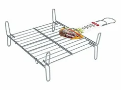 Basic Materiales Y Utensilios De Cocina * Parrilla Bbq Algon Doble Acero - Medida 25 x 30 cm Plateado