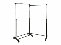 5five Burro Para Ropa | Perchero Auxiliar Doble con Barra Giratoria y Ruedas 162x168 cm