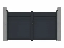 EXPERTLAND Portón * Portón aluminio persiana - Ancho 305 x Alt. 181 cm - Antracita - VIAZO Gris antracita