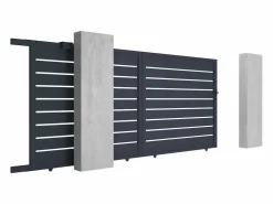 EXPERTLAND Portón * Portón corredero de aluminio antracita - 392x176 cm - PRIMO Gris antracita