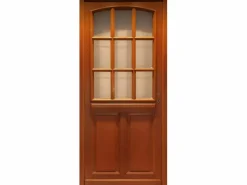 GD Menuiseries Puerta De Entrada * Puerta D Entrada Madera modelo Agatha acristalamiento transparente 215X80 Empujando Izquierda Cuota Tabla sin manilla Color natural claro