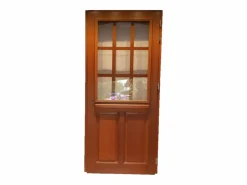 GD Menuiseries Puerta De Entrada * Puerta D Entrada Madera modelo Agatha acristalamiento transparente 215X80 Empujando Izquierda Cuota Tabla sin manilla Color natural claro