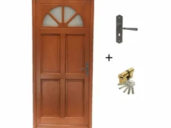 GD Menuiseries Puerta De Entrada * Puerta de Entrada 'Ferji' 215X90 Empuje a la Izquierda Vendida con Manilla y Cerradura sin manilla Marru00f3n