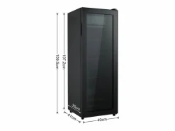 DripeX Electrodomésticos De Frío | Refrigerador 128L, con 3 estantes ajustables y puerta de vidrio, -10 ° C a 10 ° C, 90 kWh/año, eficiencia energética F, 40x41x109.5cm