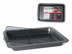 Basic Material Y Utensilios De Cocina | Rustidera Gerimport con rejilla antiadherente acero 43x29 cm