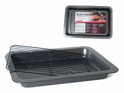 Basic Material Y Utensilios De Cocina | Rustidera Gerimport con rejilla antiadherente acero 43x29 cm