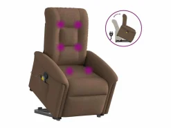 Sillón De Masaje * Silla de masaje reclinable de pie de tela marrón SHL7276 Marru00f3n