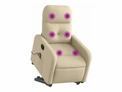 Sillón De Masaje * Silla de masaje reclinable de pie de tela color SHL7171 Crema