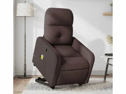 Silla de masaje reclinable de pie de tela marrón oscuro SHL8485 < Clearance