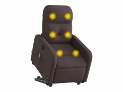 Silla de masaje reclinable de pie de tela marrón oscuro SHL8485 < Clearance