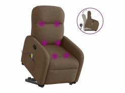 Silla de masaje reclinable de pie de tela marrón SHL8375 < Sale
