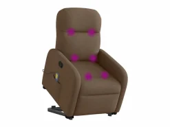 Silla de masaje reclinable de pie de tela marrón SHL8375 < Sale