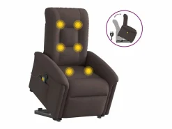 Sillón De Masaje * Silla de masaje reclinable de pie de tela marrón oscuro SHL3823 Marru00f3n