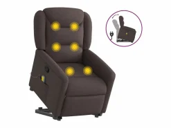 Silla de masaje reclinable de pie de tela marrón oscuro SHL6747 < New