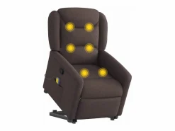 Silla de masaje reclinable de pie de tela marrón oscuro SHL6747 < New