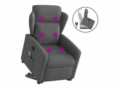 Sillón De Masaje * Silla de masaje reclinable de pie de tela gris oscuro SHL8002 Gris antracita