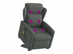 Sillón De Masaje * Silla de masaje reclinable de pie de tela gris oscuro SHL8002 Gris antracita