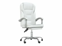 Clicnbuy Silla De Oficina * Silla de oficina reclinable cuero sintético Blanco