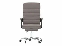 Clicnbuy Silla De Oficina * Silla de oficina reclinable con masaje tela gris taupé Topo