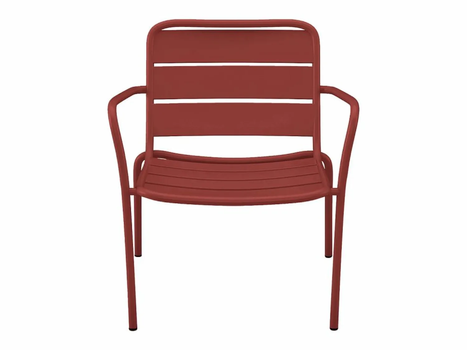 MYLIA Colección Rouge Passion | Sillón bajo de jardín apilable de metal - MIRMANDE de