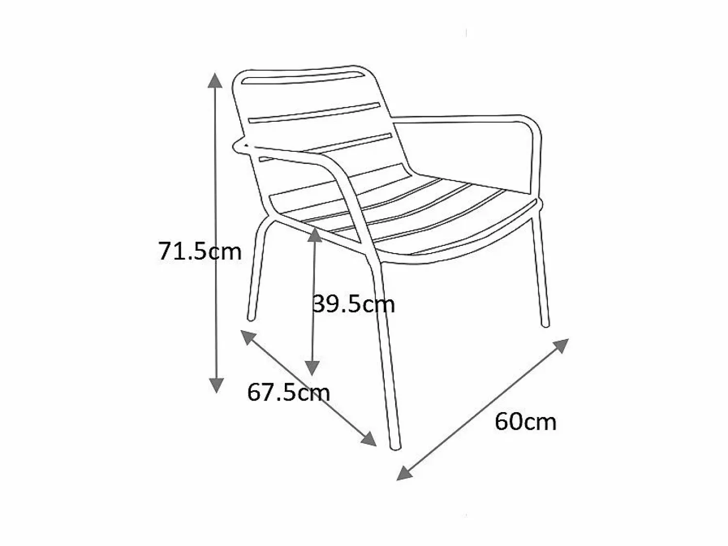 MYLIA Colección Rouge Passion | Sillón bajo de jardín apilable de metal - MIRMANDE de