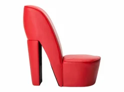 Clicnbuy Sillón * Sillón con forma de zapato de tacón cuero sintético Rojo