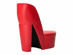Clicnbuy Sillón * Sillón con forma de zapato de tacón cuero sintético Rojo